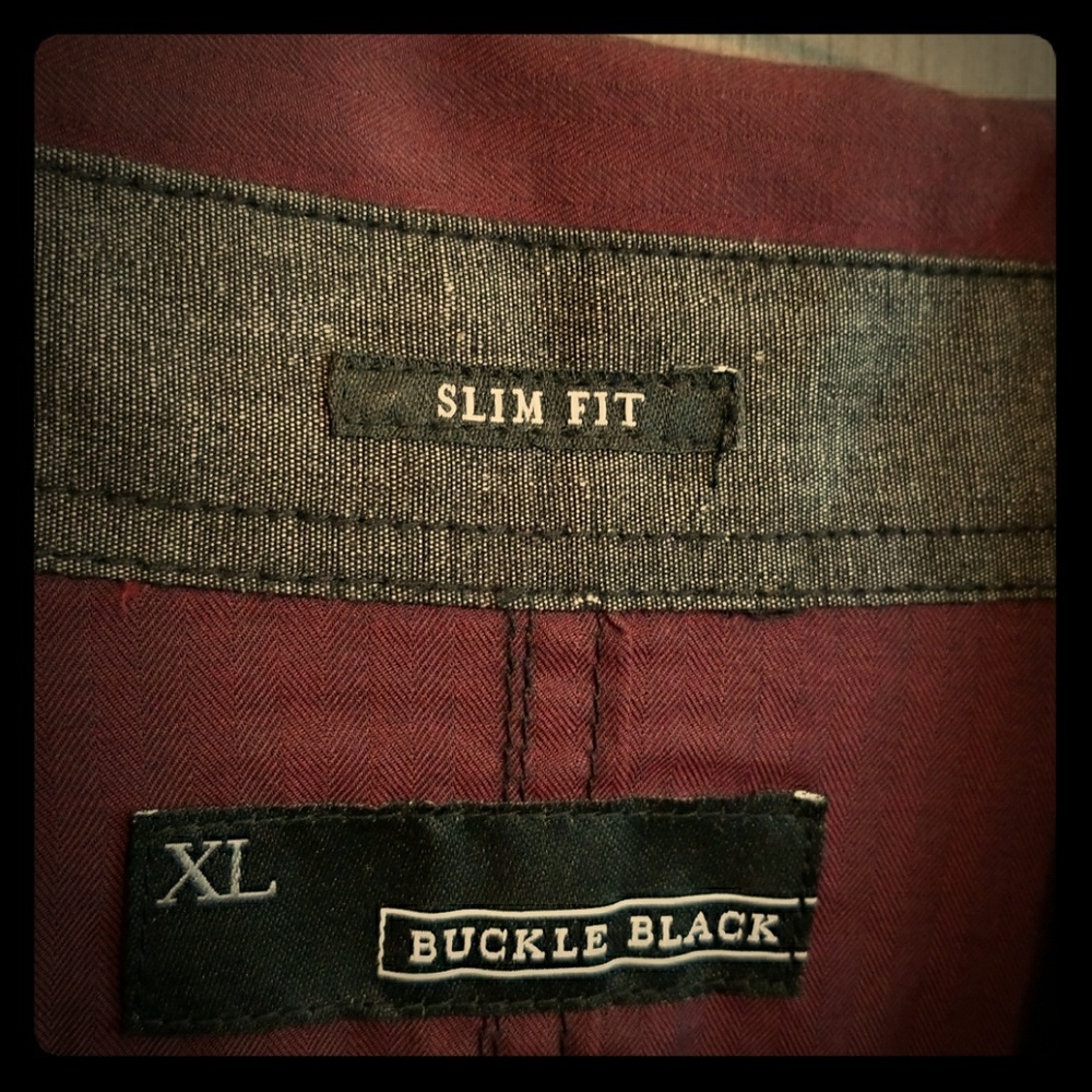 Buckle Black Button Down Men's Shirt Size XL